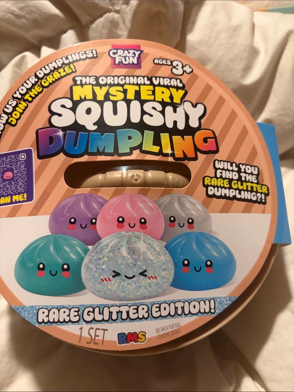 Mystery Squishy Dumpling - Rainbow Colors (Rare Glitter Edition)